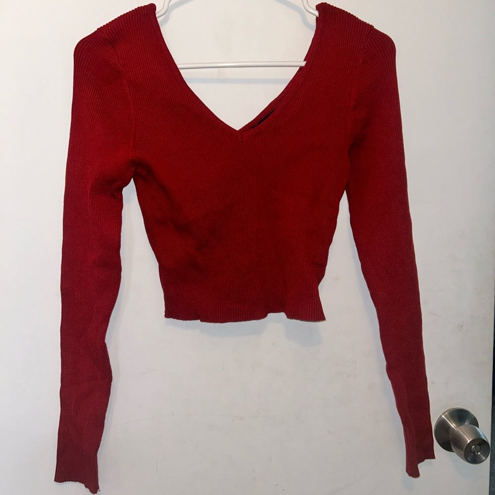 Forever 21 Cropped Long Sleeve Shirt